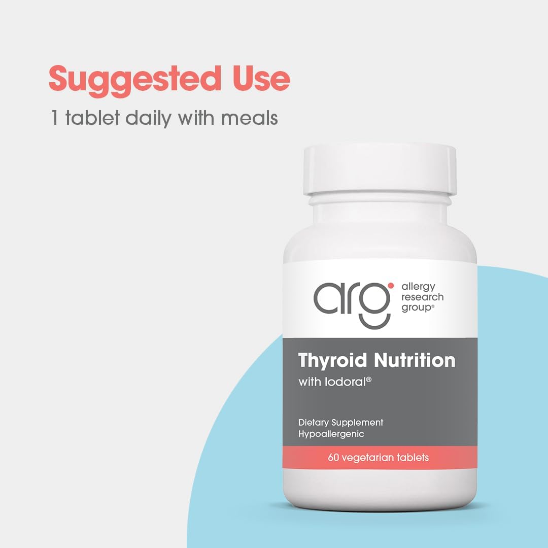 Allergy Research Group Thyroid Extract 150 mcg Iodoral Tablets with measuring spoon