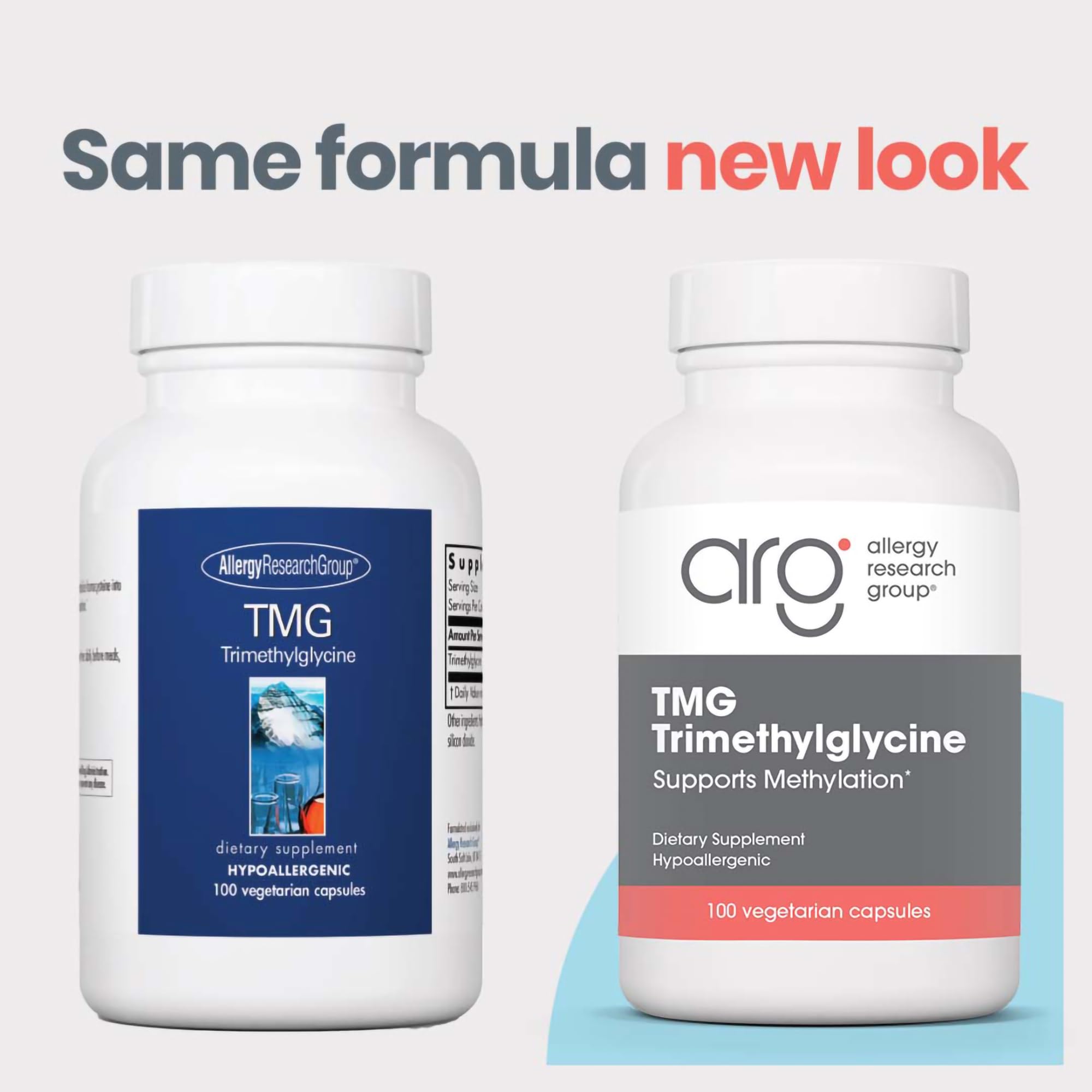 Allergy Research Group TMG Capsules 750mg side view