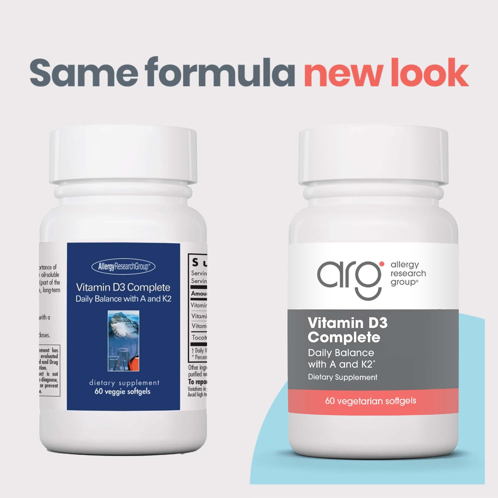 Allergy Research Group Vitamin D3 Complete Veggie Softgels packaging