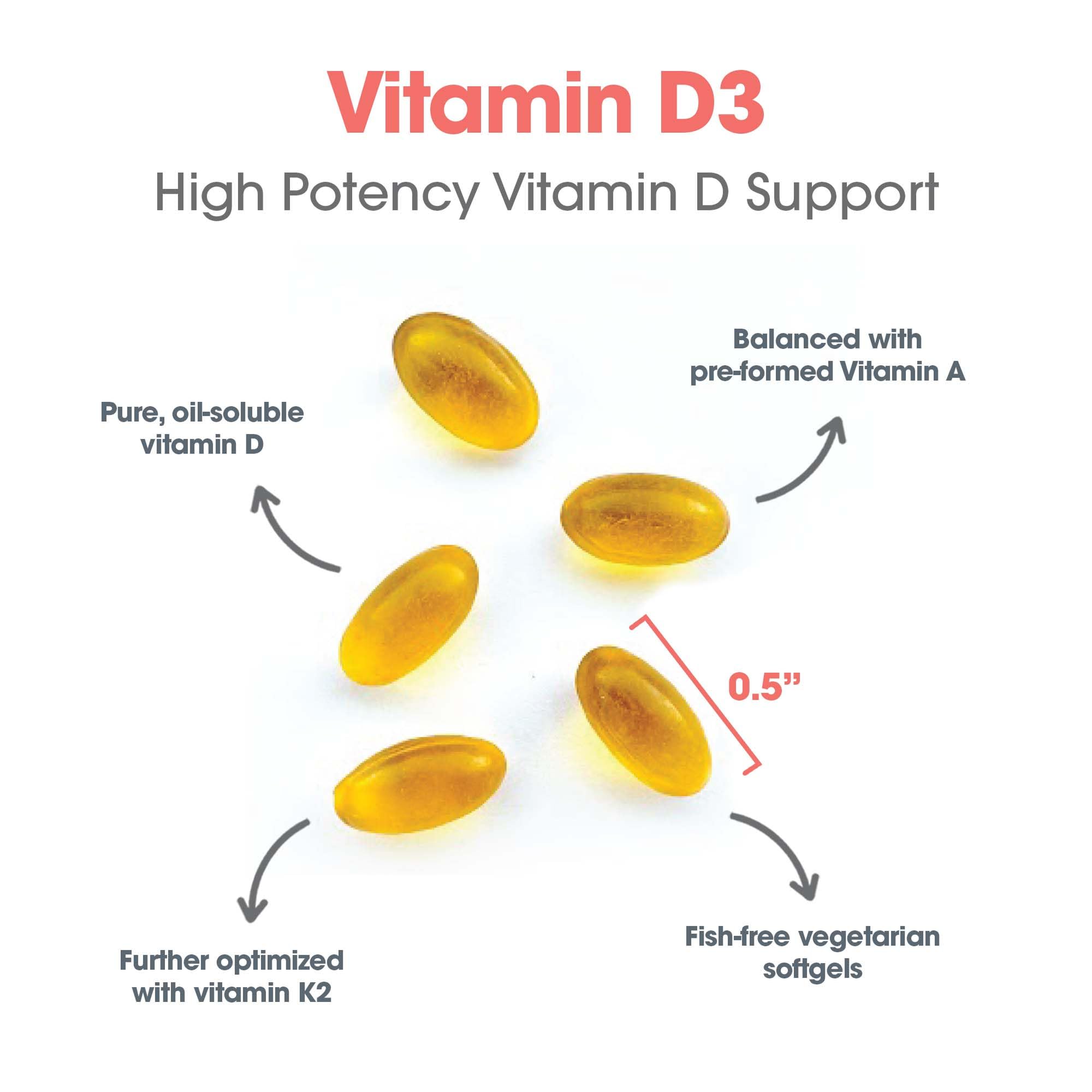 Allergy Research Group Vitamin D3 & K2 Supplement 125 mcg packaging