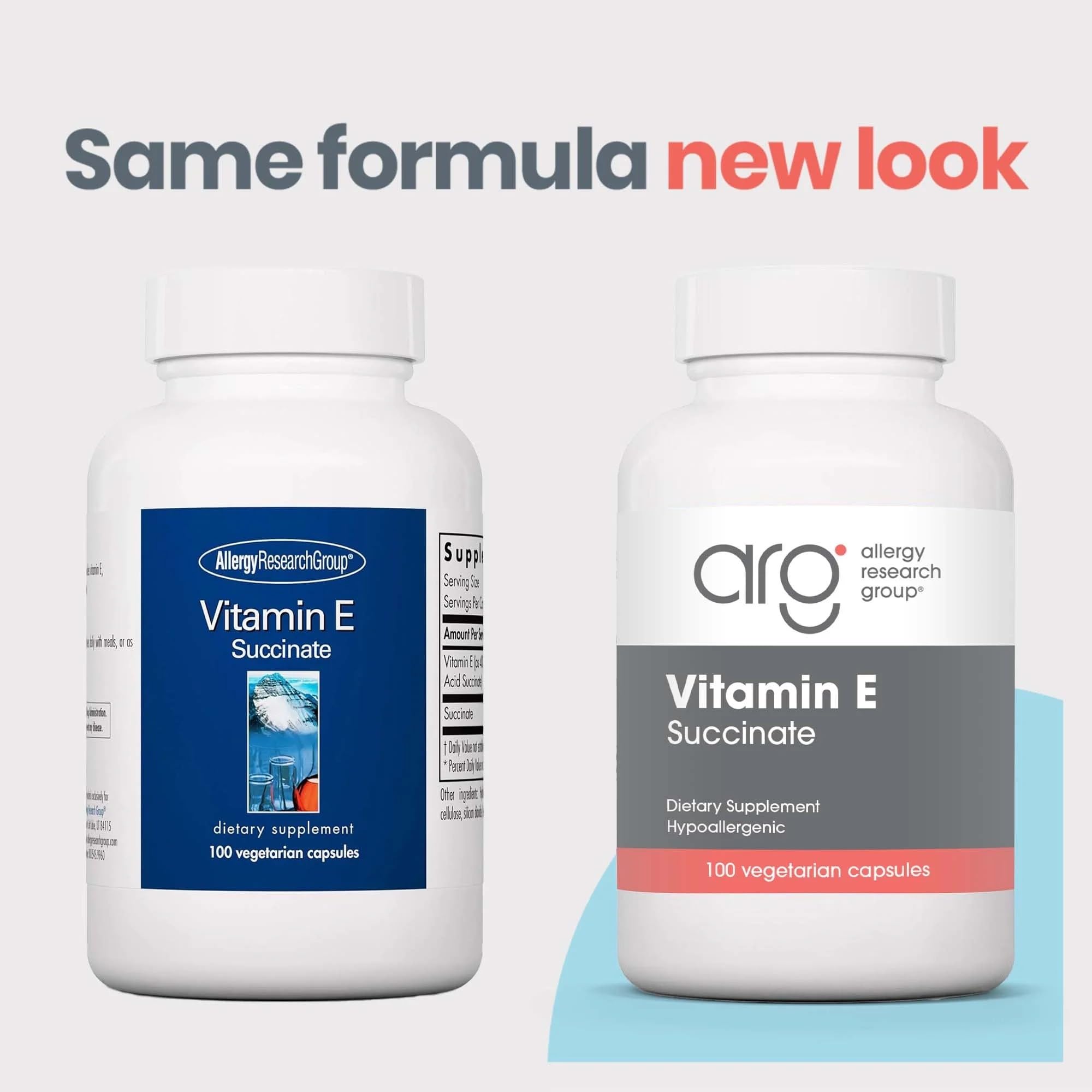 Allergy Research Group Vitamin E Succinate 400 IU bottle back view