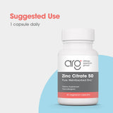 Allergy Research Group Zinc Citrate 50mg capsule side view