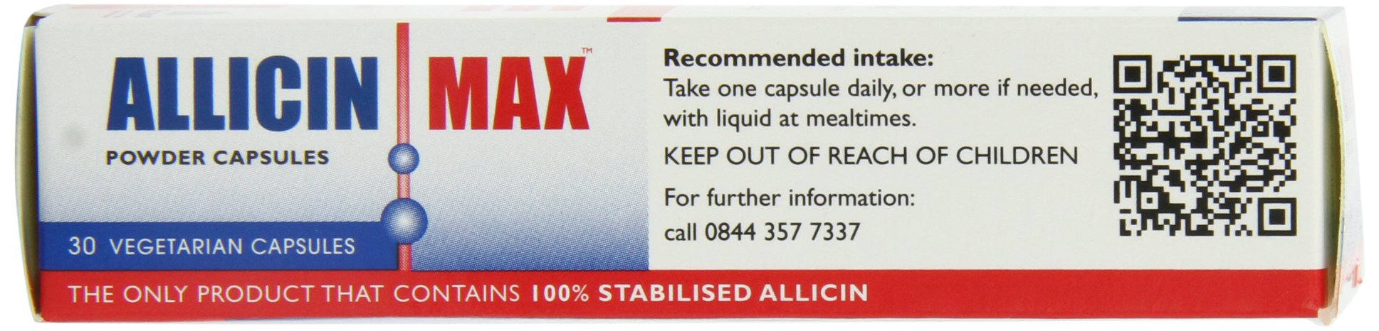ALLICINMAX Allicin Max 30 Veg Capsules on a wooden table