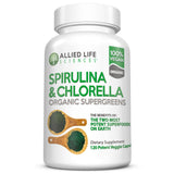 Allied Life Sciences Chlorella & Spirulina Capsules bottle front view