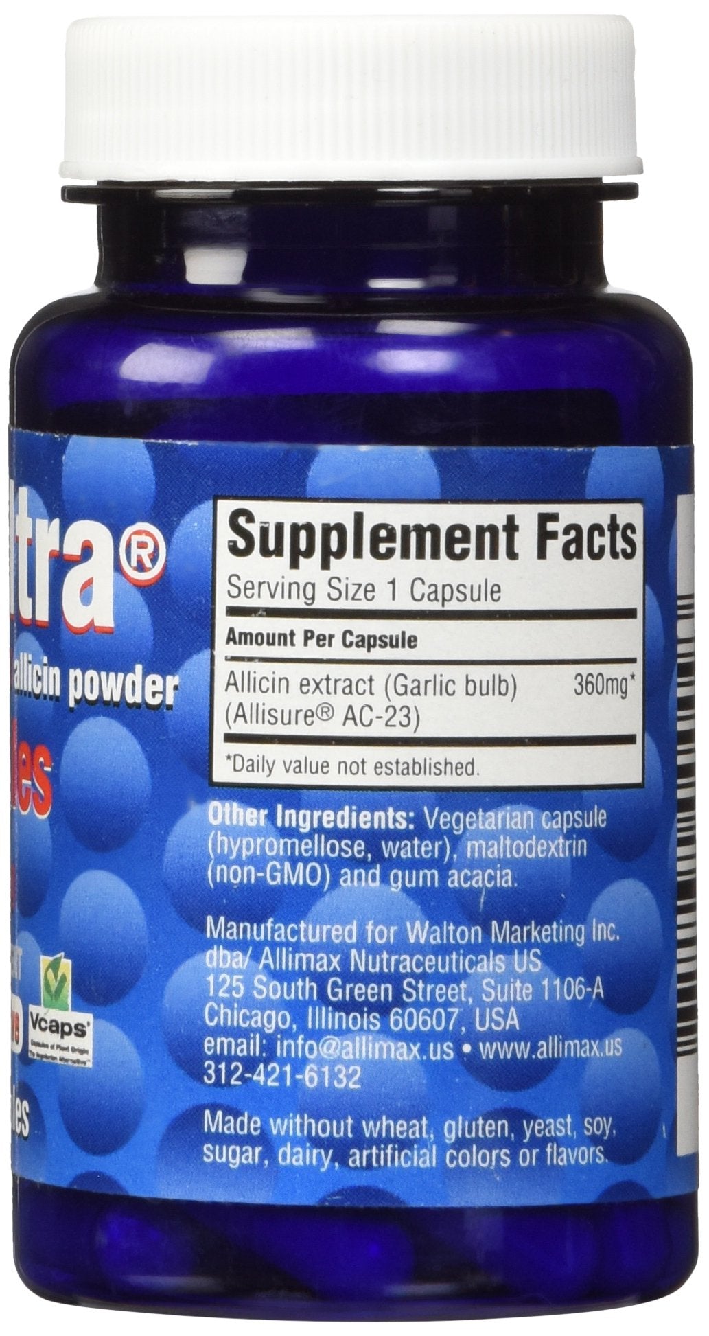 ALLIMAX Alli Ultra 360mg capsules side view showing packaging