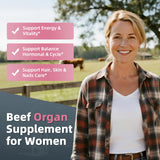 Alliwise Beef Organ Supplement capsules in a hand