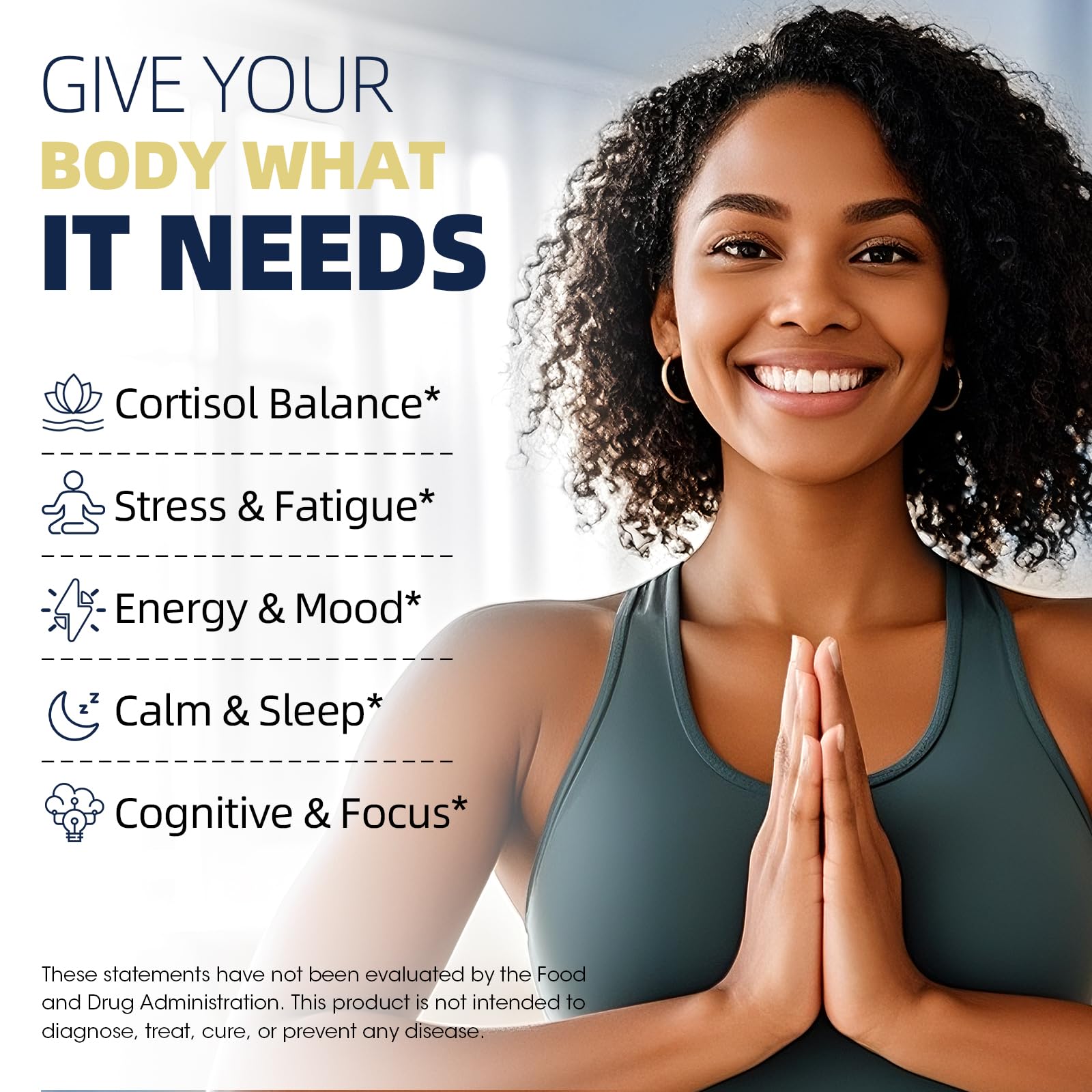 Alliwise Cortisol Balance Supplement back view with nutritional information
