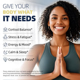 Alliwise Cortisol Balance Supplement back view with nutritional information