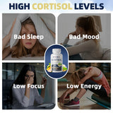 Alliwise Cortisol Balance Supplement capsules on a wooden table