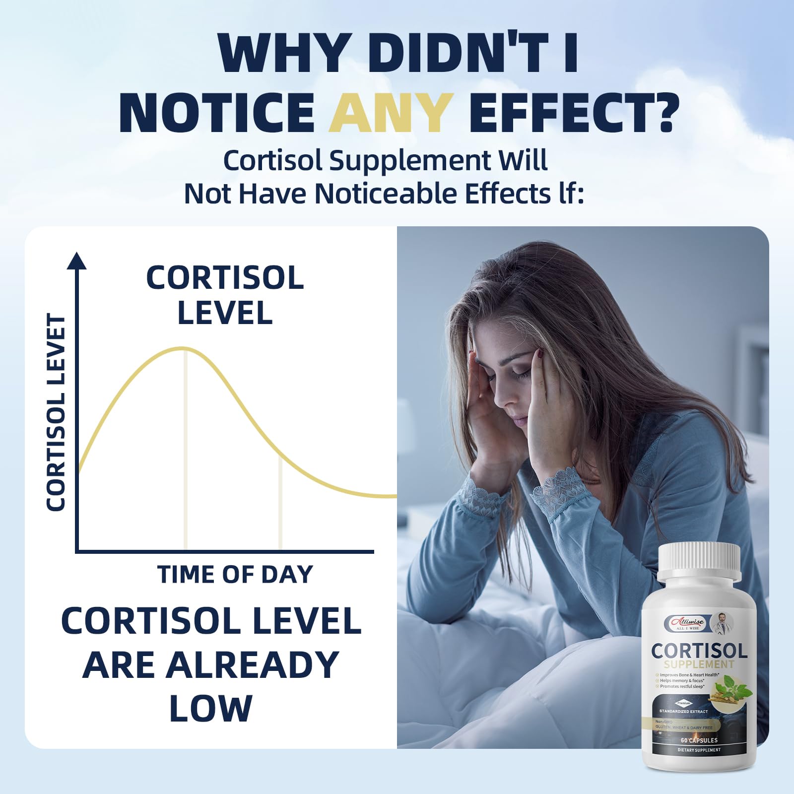 Alliwise Cortisol Balance Supplement lifestyle shot with a notebook