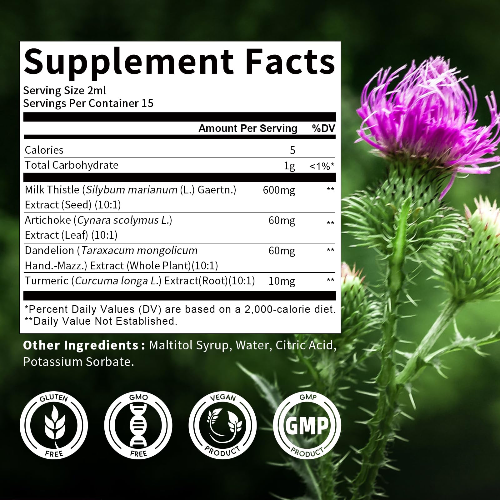 Alliwise Milk Thistle Liquid Supplement dosage instructions
