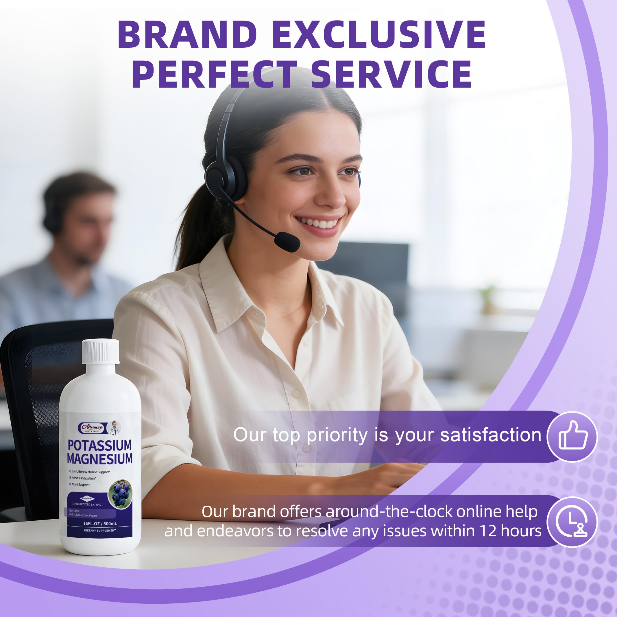 Alliwise Potassium Magnesium Drops 259g with fresh blueberries