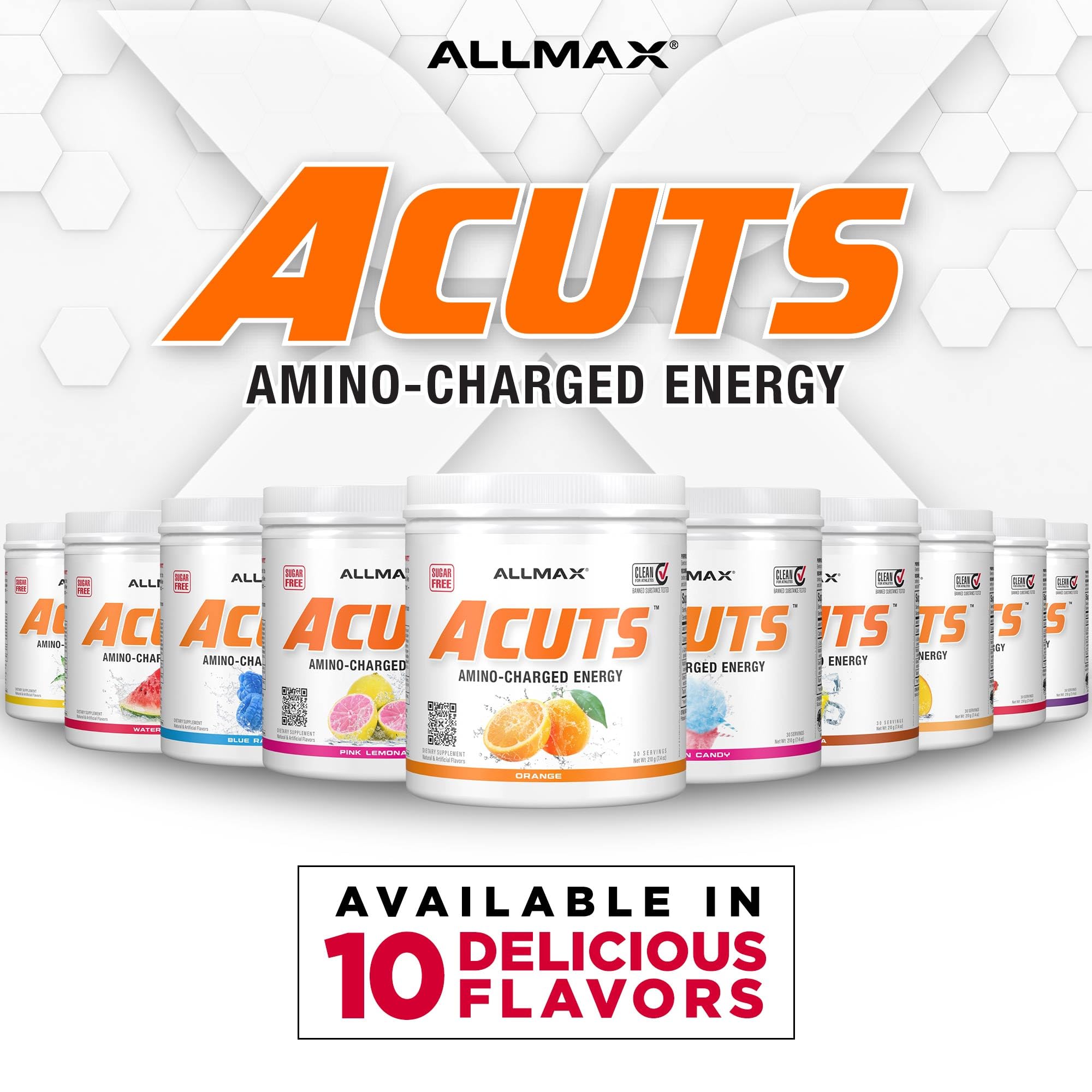 ALLMAX Amino Energy Powder 272g showing ingredient list