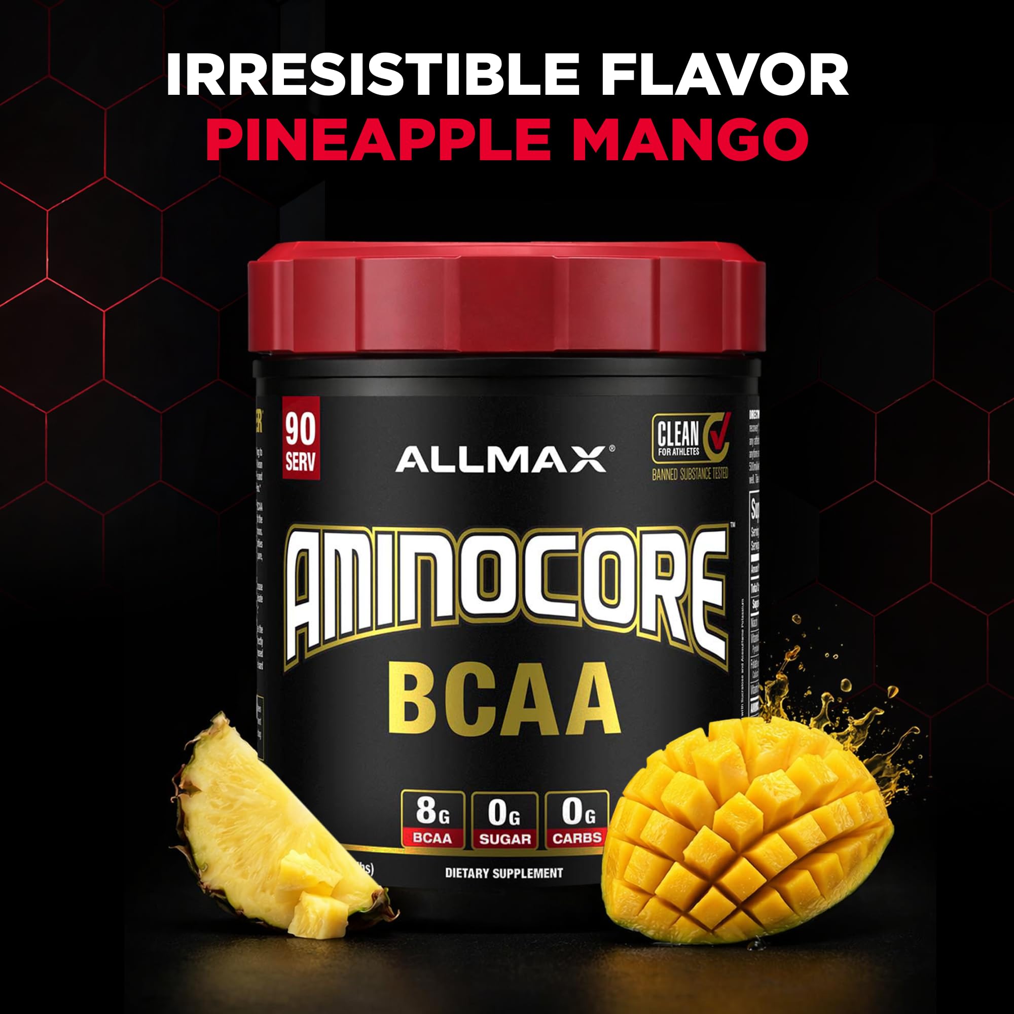 ALLMAX Aminocore BCAA 9:6:5 Formula scoop and powder