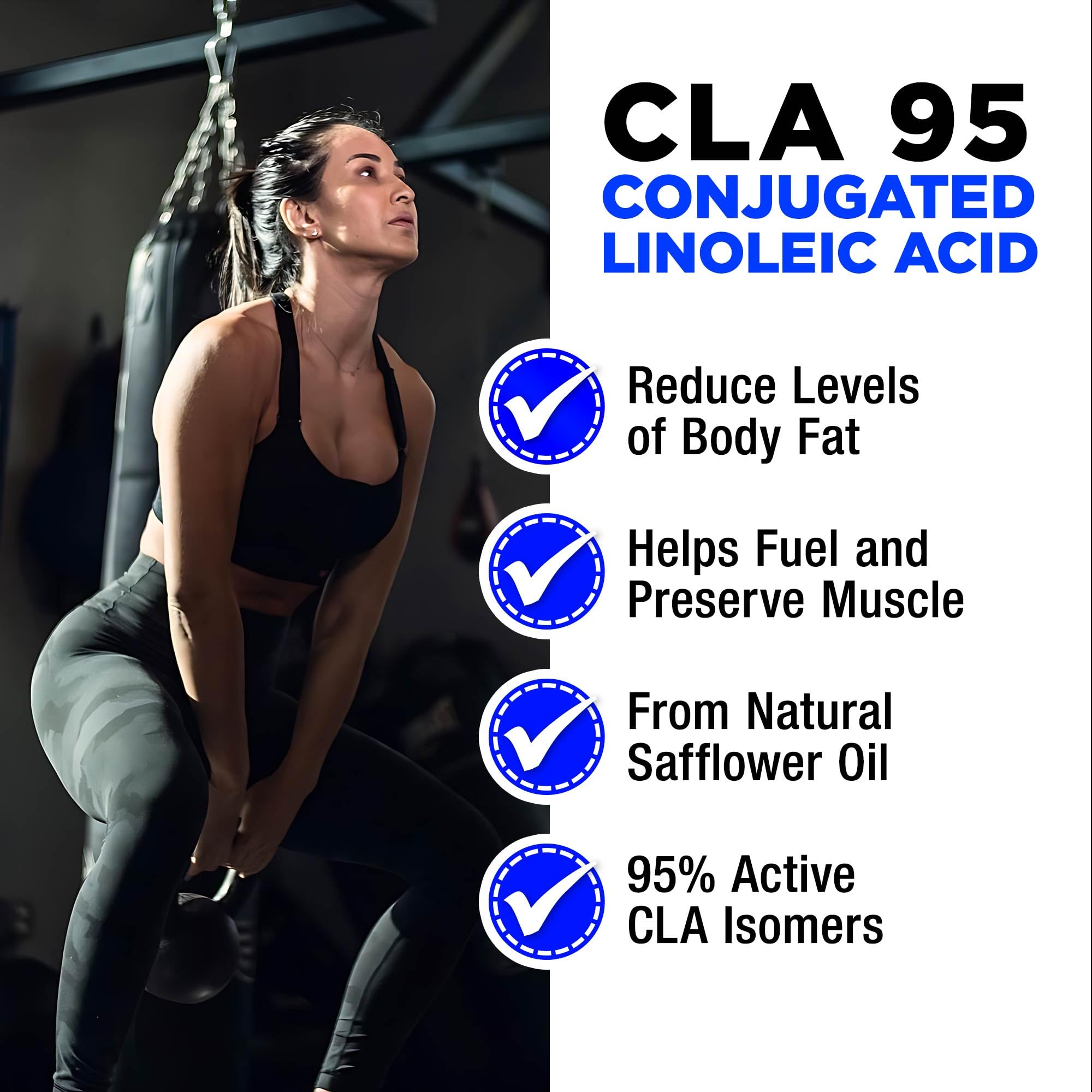 ALLMAX CLA Softgels 1000mg back view packaging with ingredients