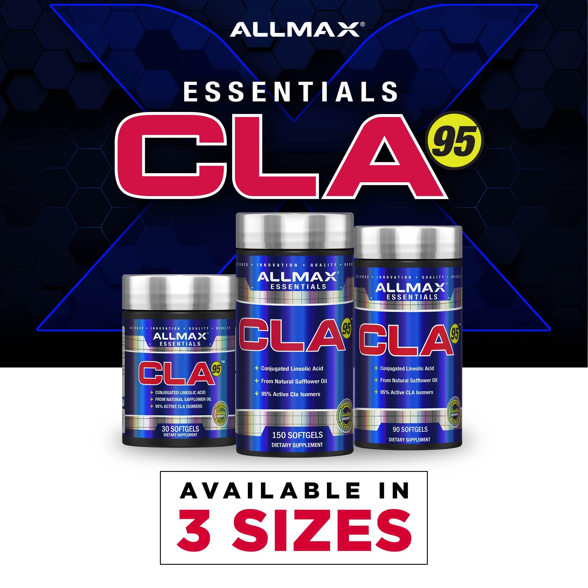 ALLMAX CLA Softgels 1000mg on a wooden table