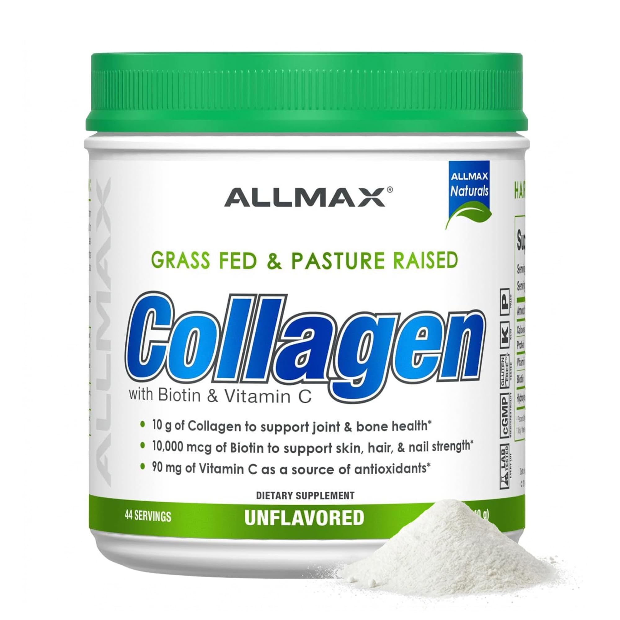 ALLMAX Hydrolyzed Collagen Powder 227g front view