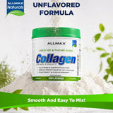 ALLMAX Hydrolyzed Collagen Powder with vitamin C and biotin label
