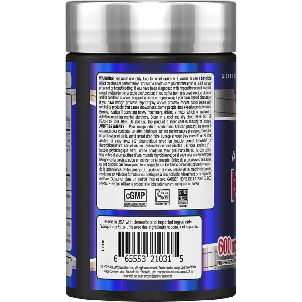 ALLMAX KSM-66 Ashwagandha bottle side view
