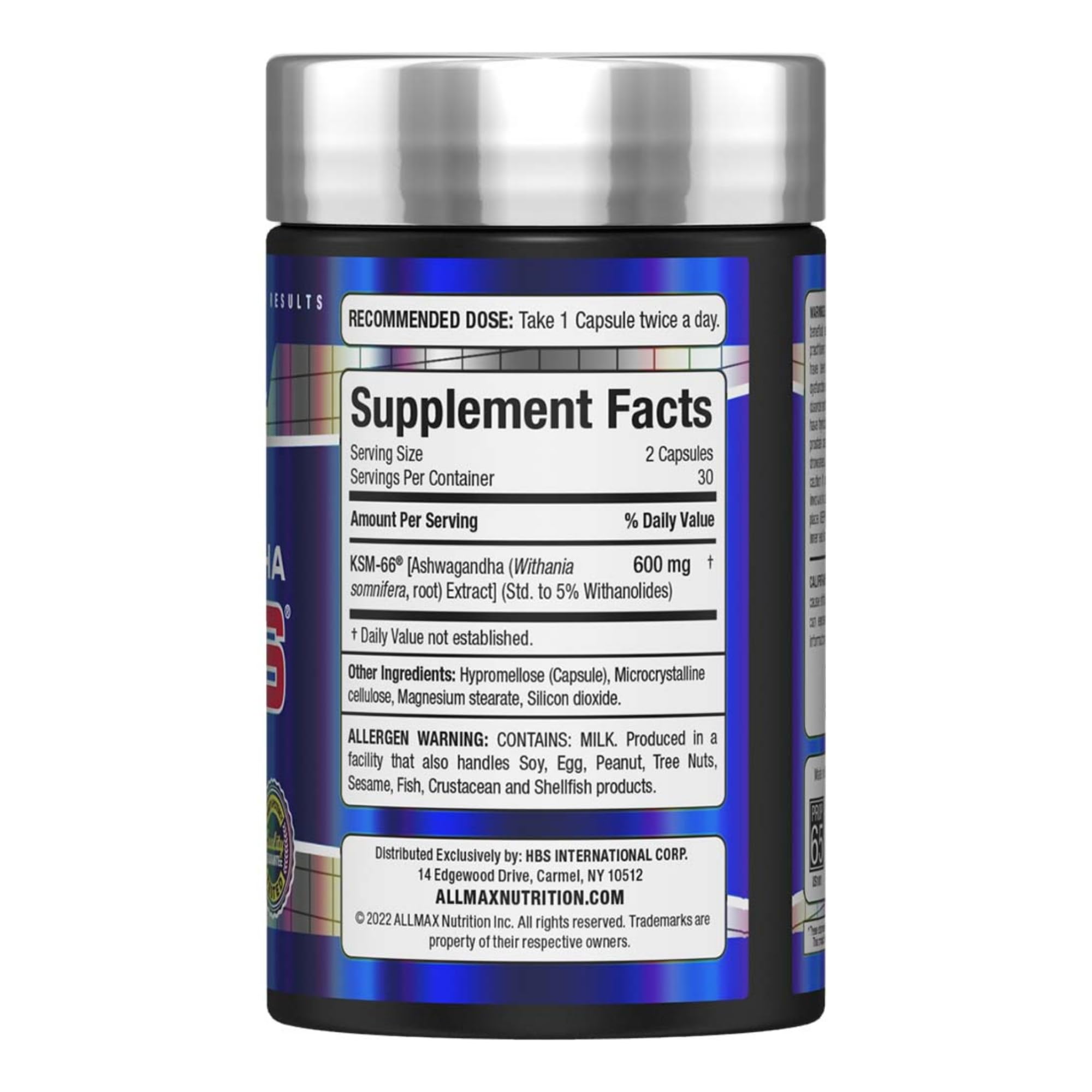 ALLMAX KSM-66 Ashwagandha capsules close-up