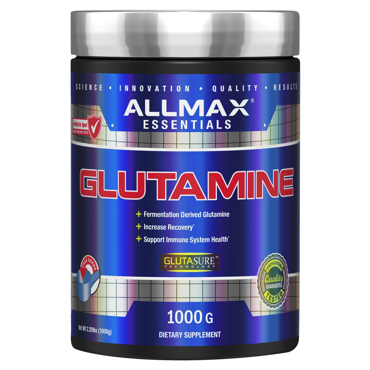 ALLMAX L-Glutamine Powder 1120g front view