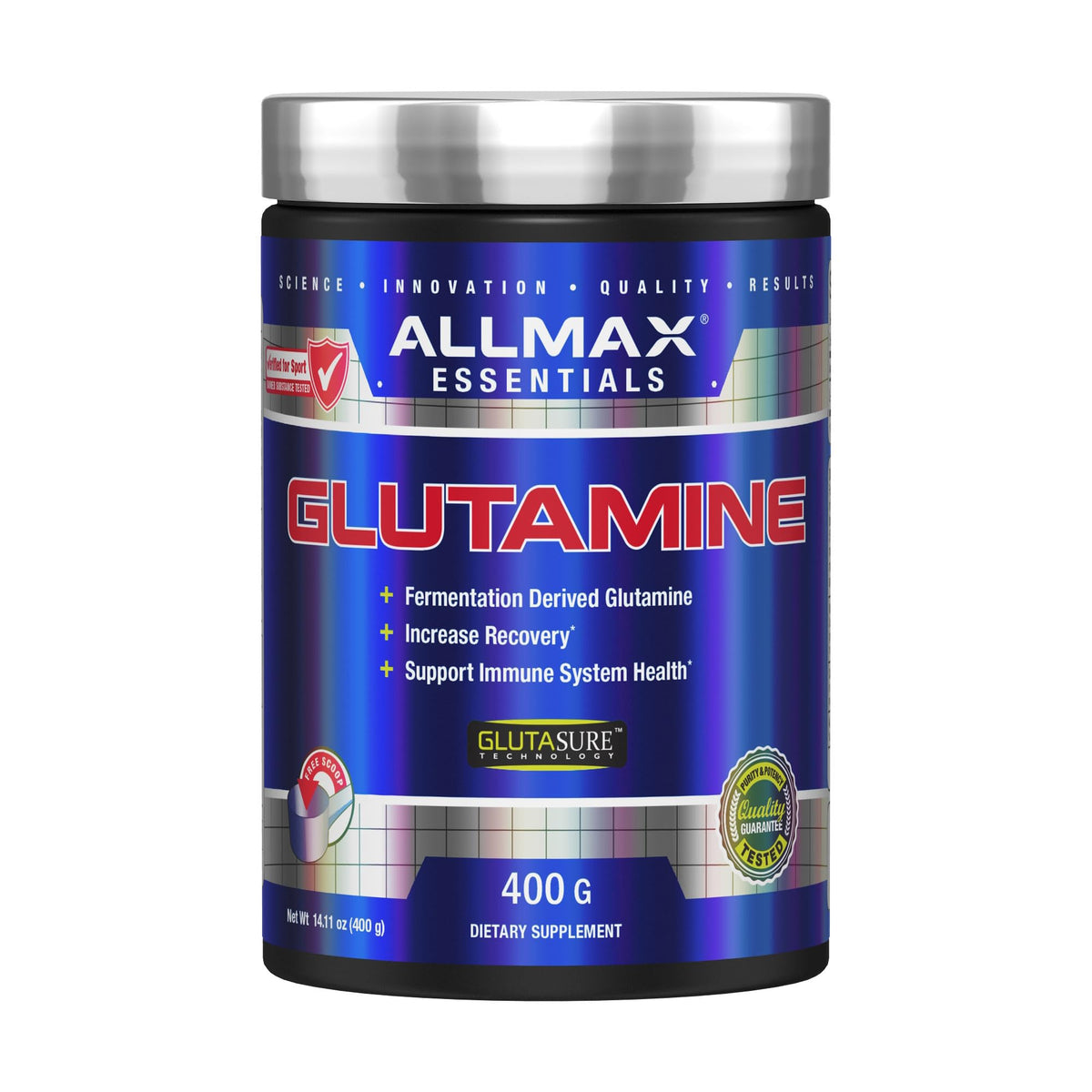 ALLMAX L-Glutamine Powder 480g front view