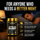 ALLMAX Lights Out Sleep Supplement bottle with a glass of water