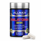 ALLMAX Melatonin 8HR Capsules front view with packaging