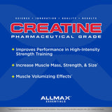 ALLMAX Micronized Creatine Monohydrate 1000g scoop and powder