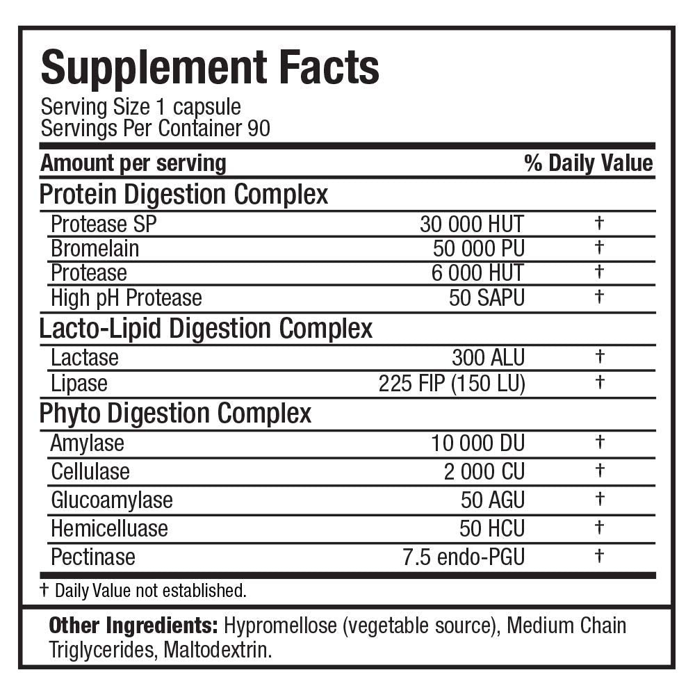 ALLMAX Multi-Enzymes capsules on a wooden table