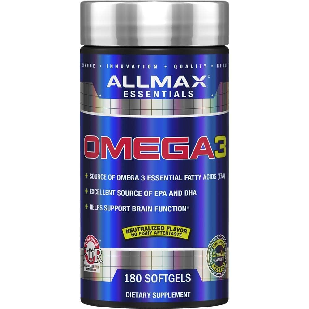 ALLMAX Omega 3 Fish Oil 60 softgels front view