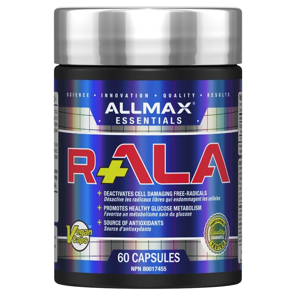 ALLMAX R+ALA Alpha Lipoic Acid supplement bottle front view
