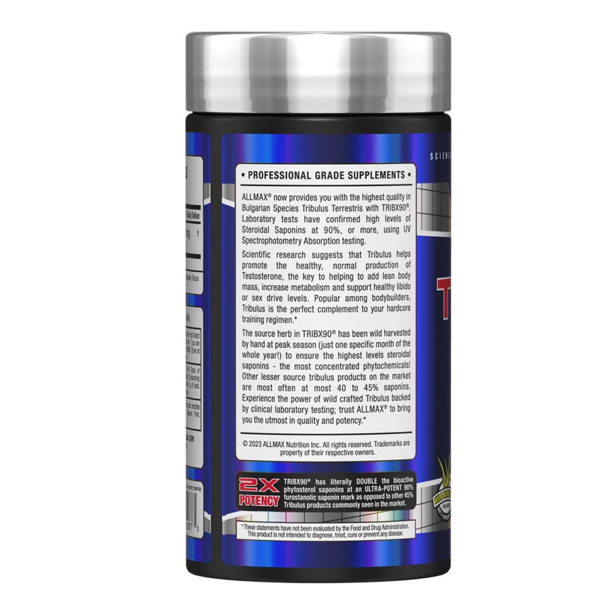 ALLMAX Tribulus Terrestris TRIBX90 capsules close-up