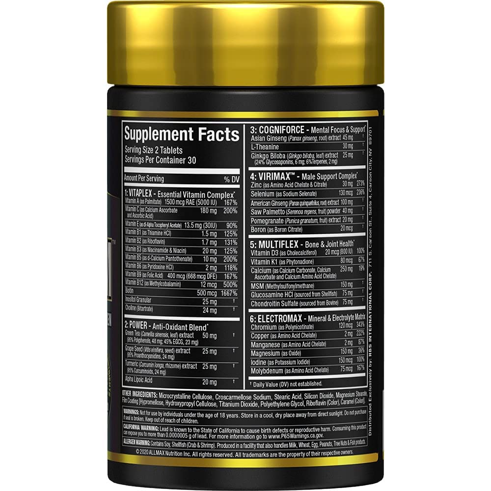 ALLMAX VITAFORM Complete Daily Multivitamin for Men packaging