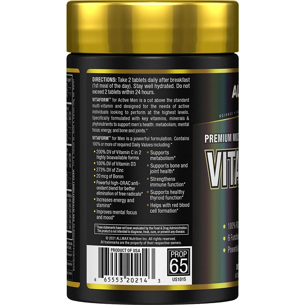ALLMAX VITAFORM Complete Daily Multivitamin for Men side view