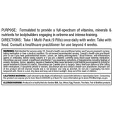ALLMAX VITASTACK multivitamin performance pack nutritional information