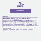 ALLWELLO Turmeric Wellness Shot side view showing label