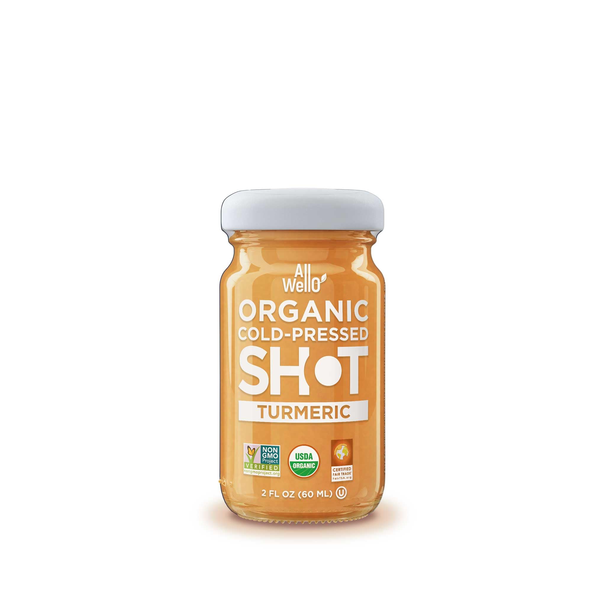 ALLWELLO Turmeric Wellness Shot with fresh ginger and cayenne