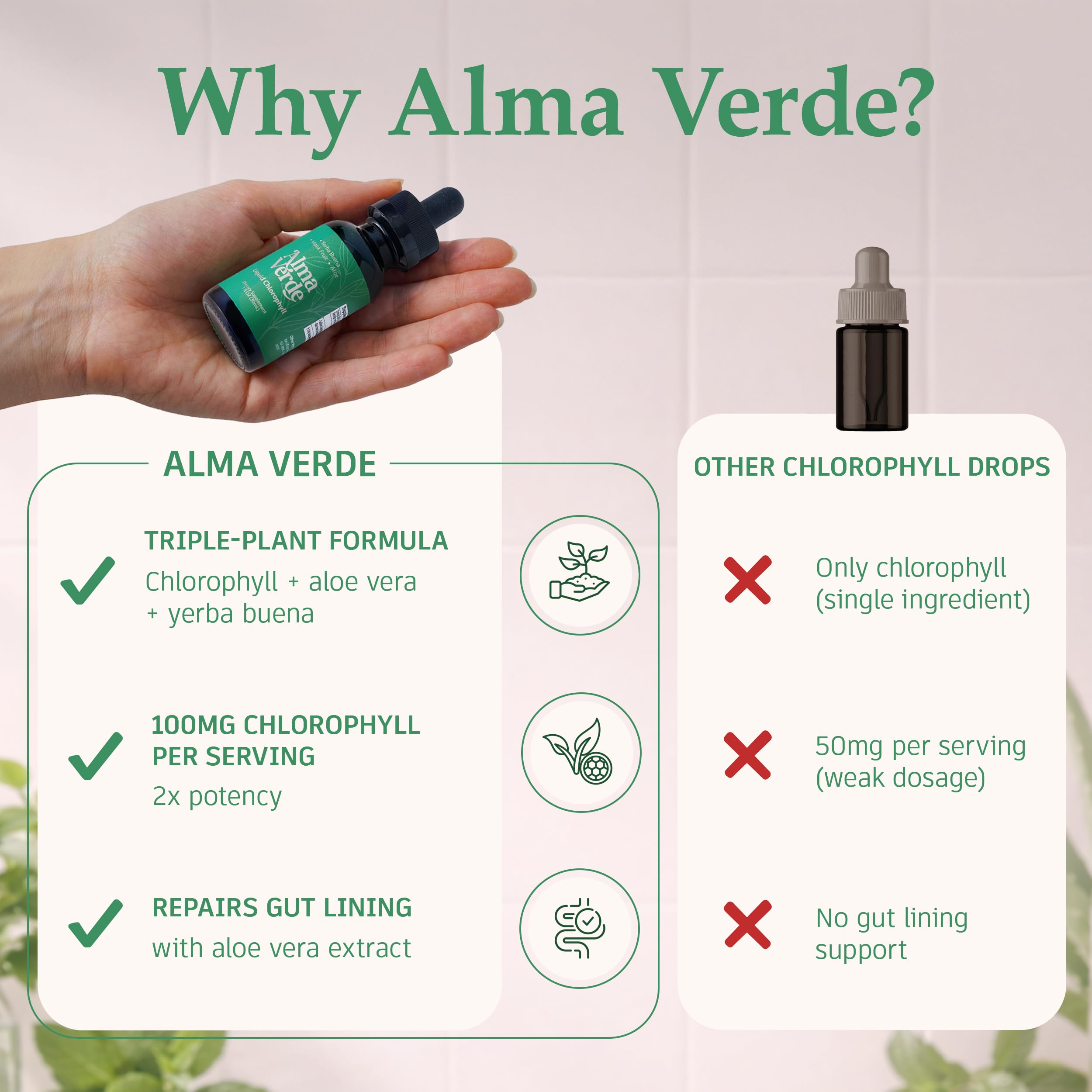 Alma Verde Liquid Chlorophyll Drops ingredients list