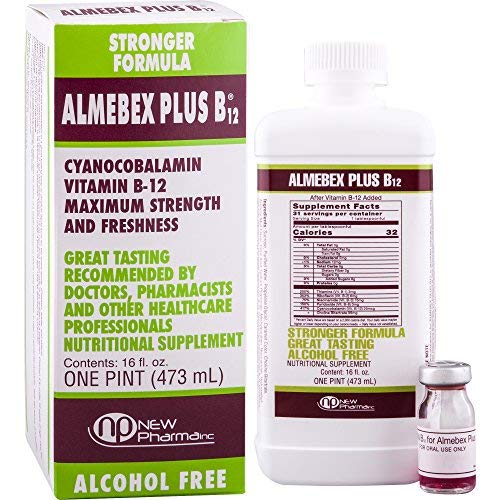 Almebex Plus B12 16 fl. oz front view with packaging