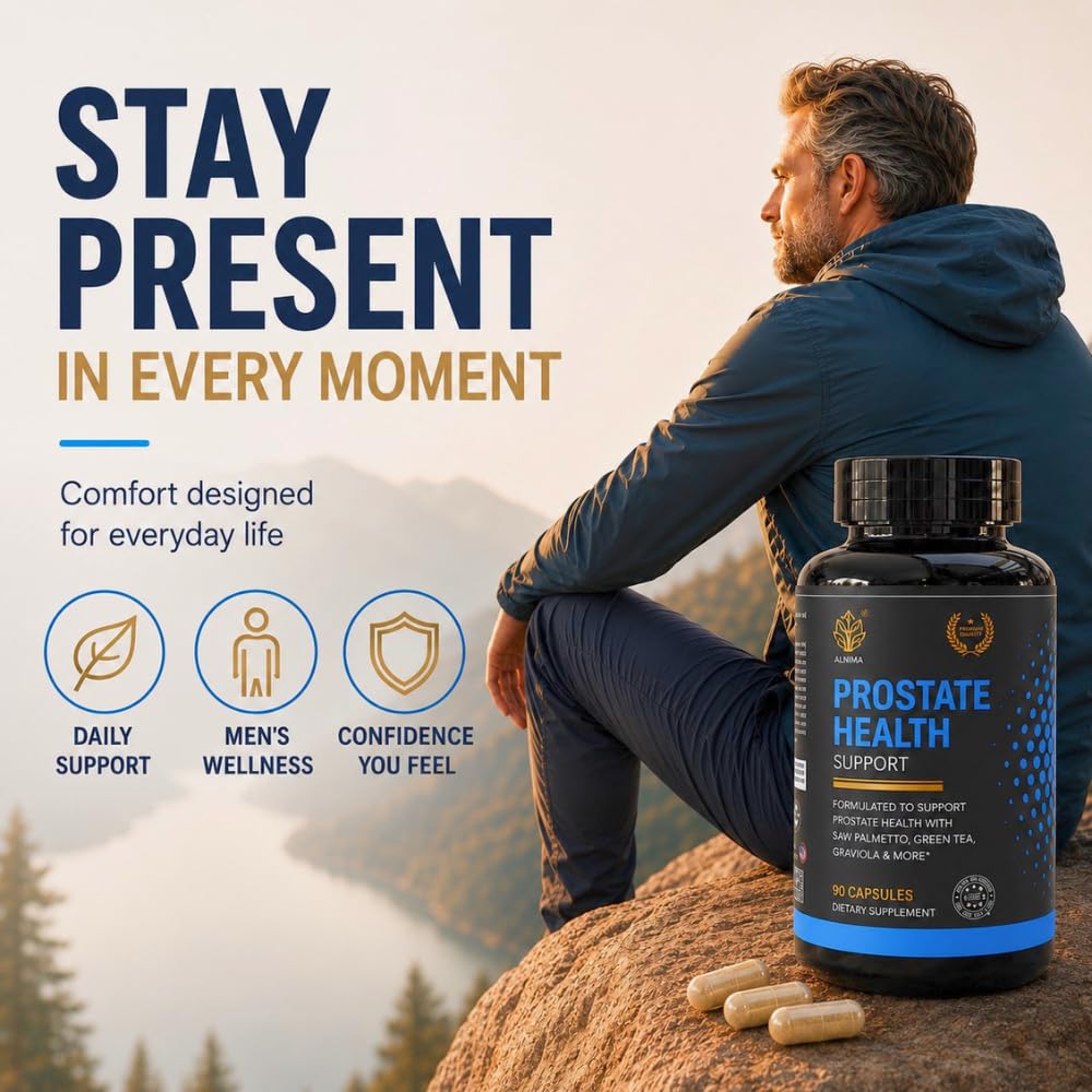 ALNIMA Saw Palmetto Prostate Support 300mg Capsules bottle with label