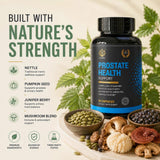 ALNIMA Saw Palmetto Prostate Support 300mg Capsules on a wooden table