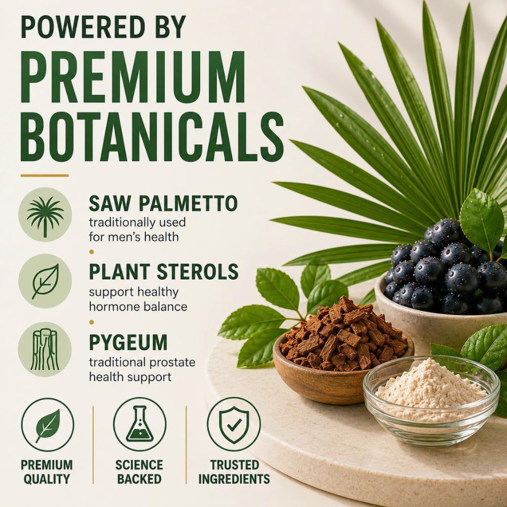 ALNIMA Saw Palmetto Prostate Support 300mg Capsules with measuring spoon