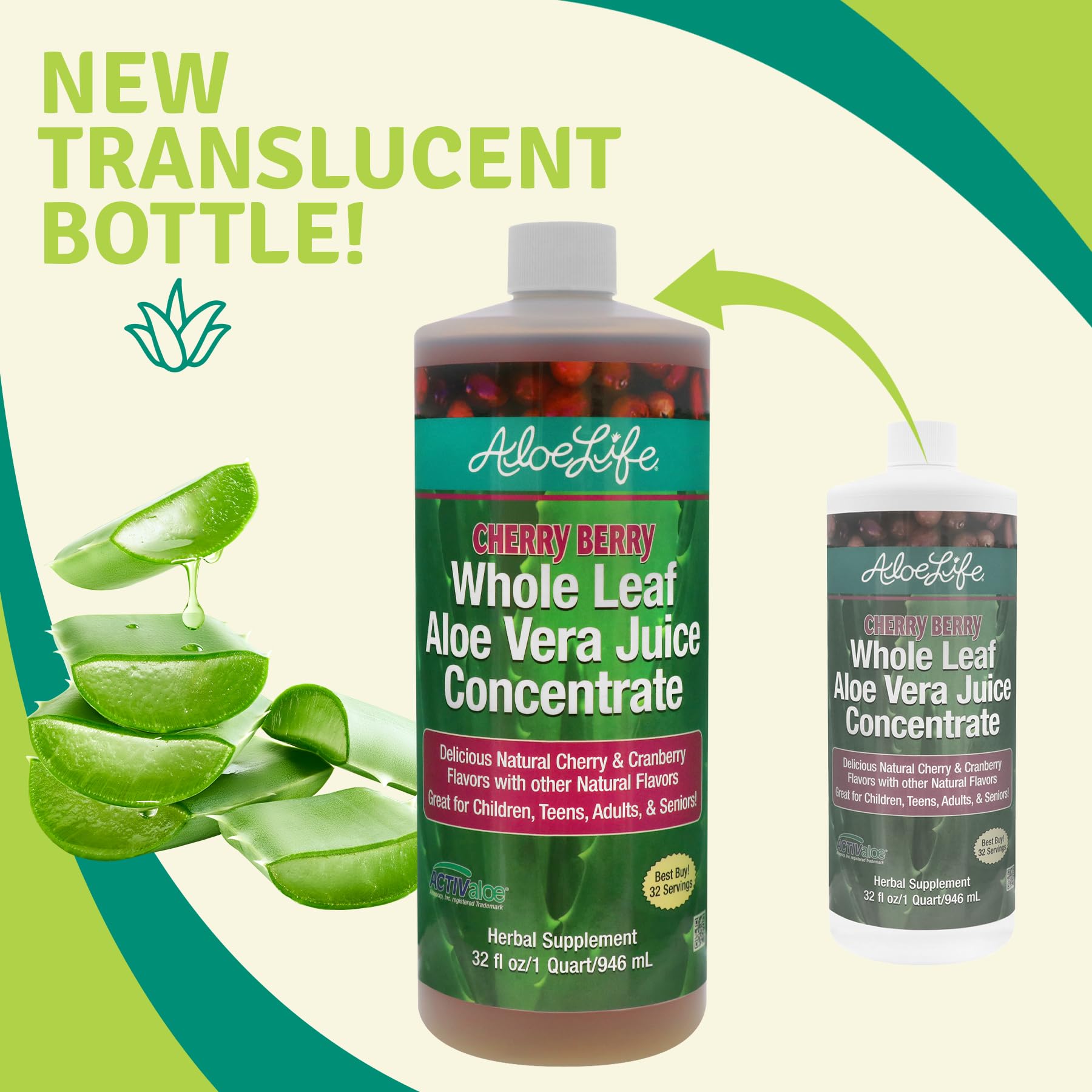 Aloe Life Whole Leaf Aloe Vera Juice Concentrate 907g side view