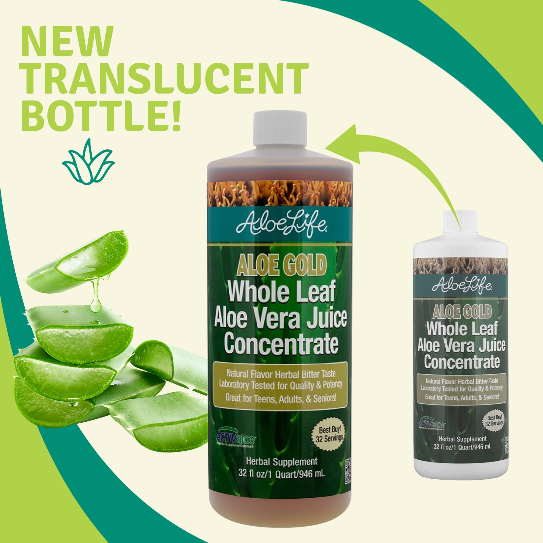 Aloe Life Whole Leaf Aloe Vera Juice Concentrate close-up of label