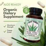 Aloe Remedy Aloe Vera Capsules side view showing capsule details