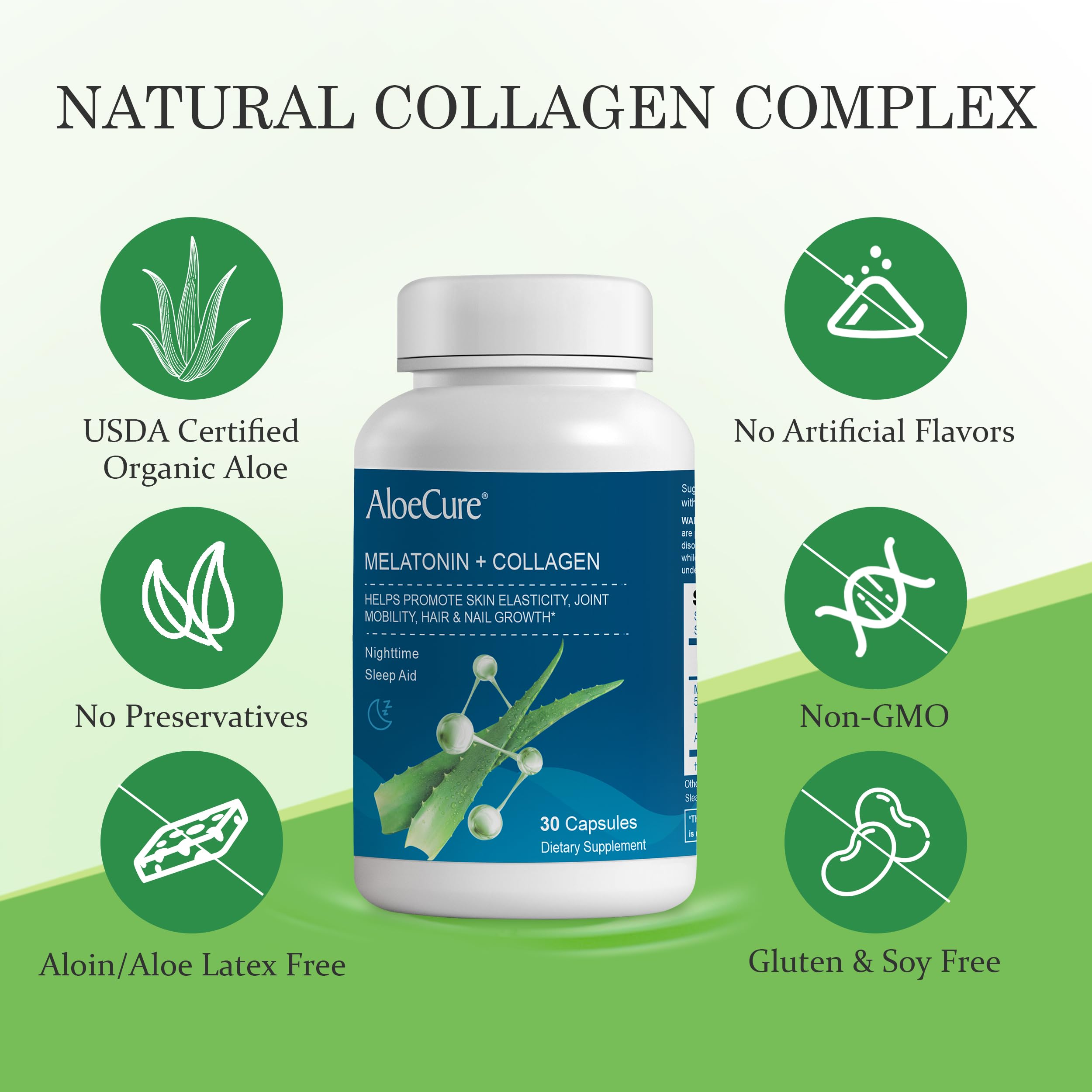 AloeCure Collagen Capsules with Melatonin ingredients list