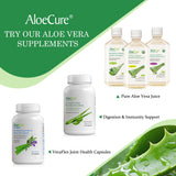 AloeCure Organic Aloe Vera Supplement 45g close-up of capsules