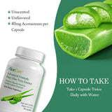AloeCure Organic Aloe Vera Supplement with fresh aloe leaves