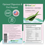 AloeCure Probiotic Prebiotics 10 Billion CFU bottle on table